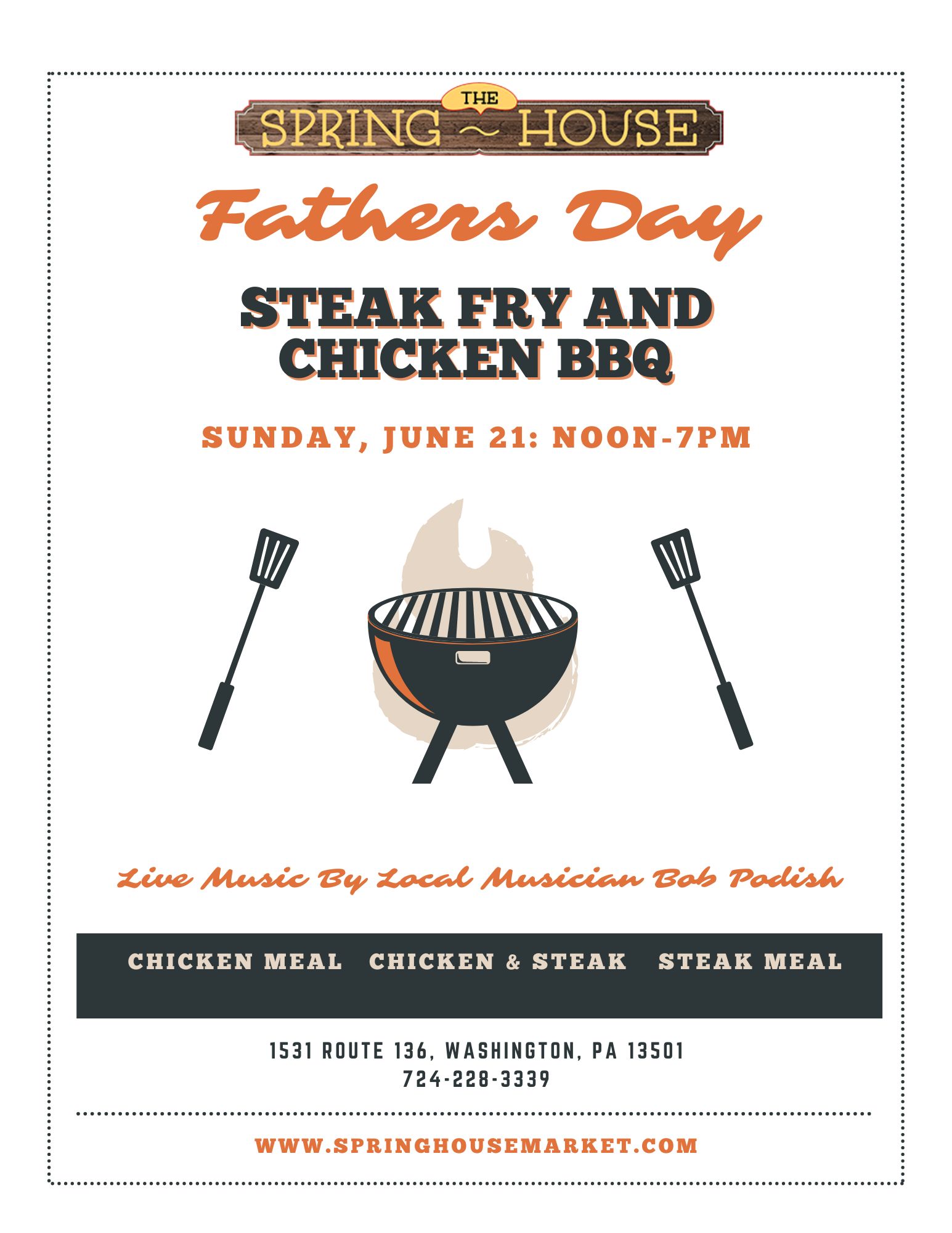 Father’s Day Chicken BBQ and Steak Fry Flier