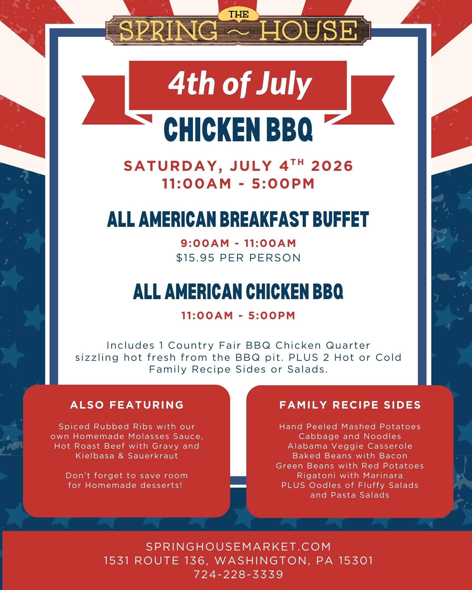Fourth of July Chicken BBQ Flier