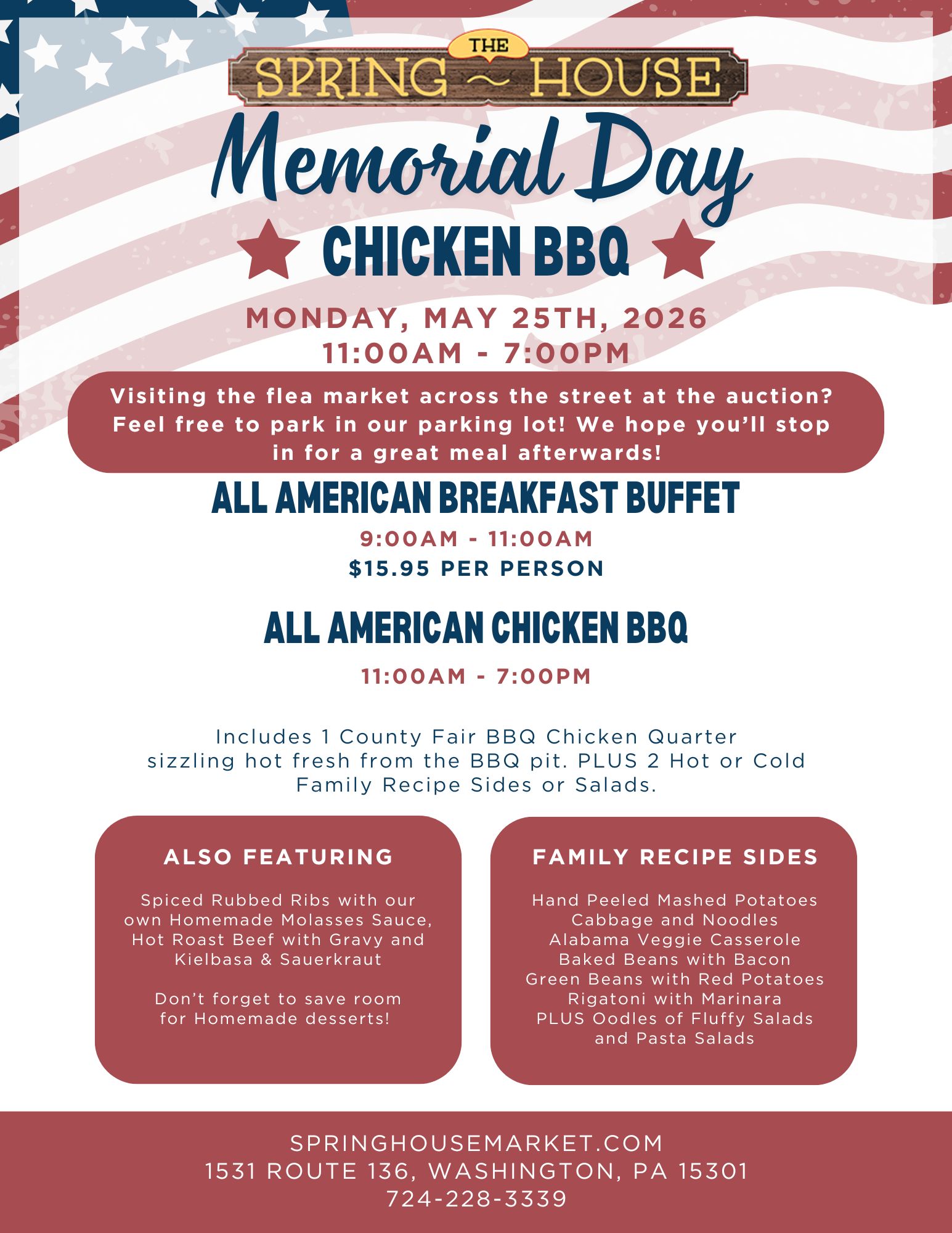 Memorial Day Chicken BBQ Flier