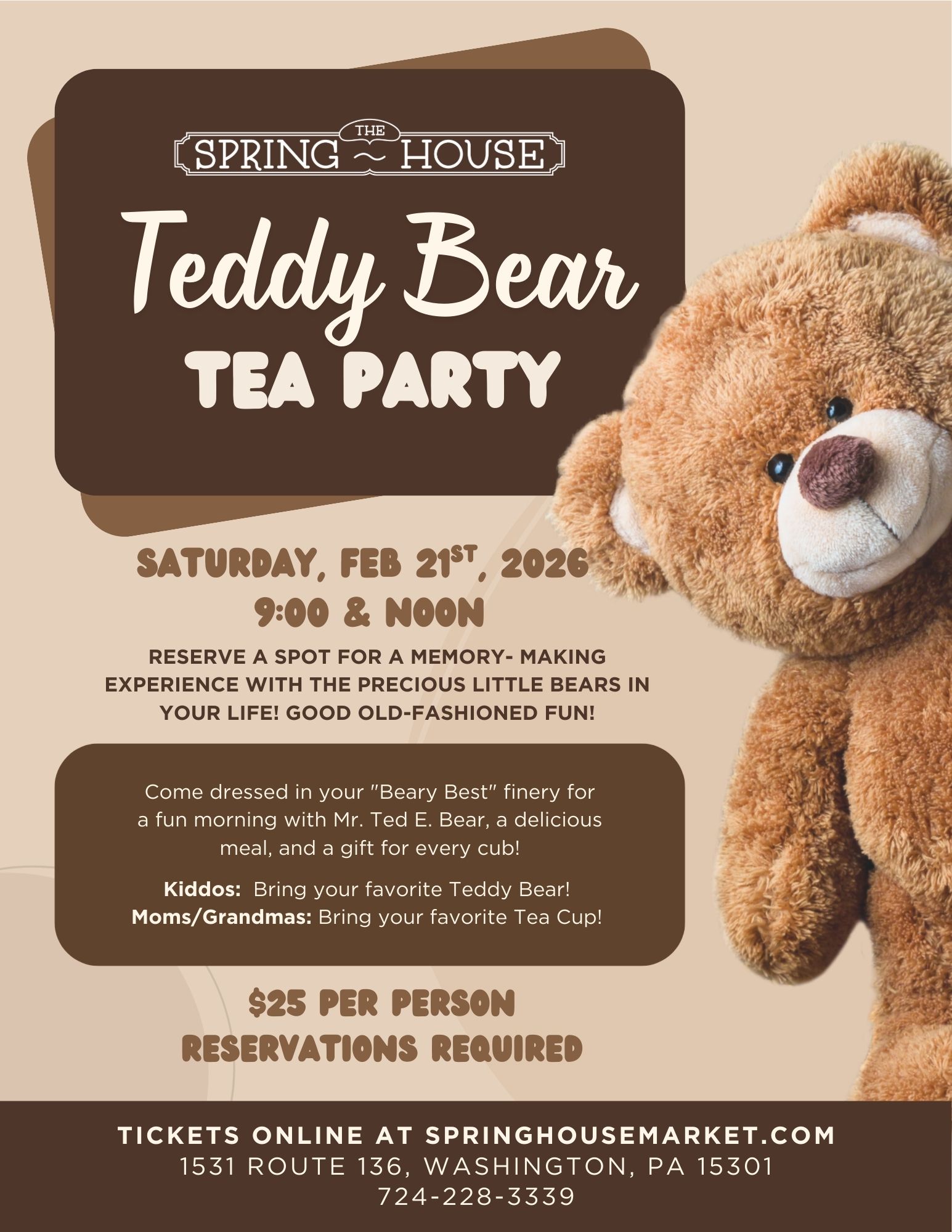 Teddy Bear Tea Party Flier